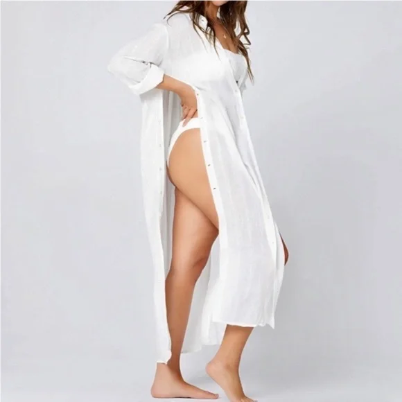 NWT L*Space Lisboa Tunic Midi Maxi Cover Up Dress READ - Picture 4 of 15